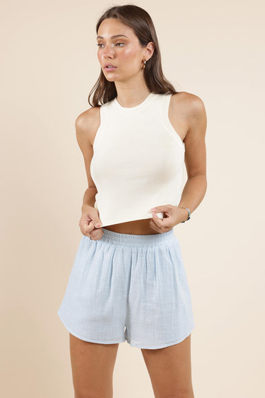 Sadie & Sage - Alexis Knit Sweater Tank - Ivory - Front