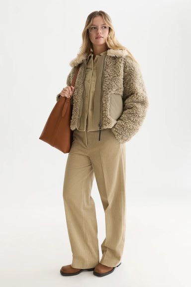 Scotch & Soda Cleo Corduroy Pant in Aluminum — Full-body view