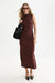 Scotch & Soda Embossed Pleat Mock Neck Tank in Bitter Chocolate — full-body view