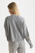 Scotch & Soda Embroidered Crew Neck Cardigan in Grey Melange — Back view