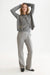 Scotch & Soda Embroidered Crew Neck Cardigan in Grey Melange — Full-body view