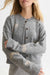 Scotch & Soda Embroidered Crew Neck Cardigan in Grey Melange — Model view
