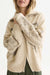 Scotch & Soda Printed Zip-Through Cardi in Fog Melange — Quarter view