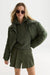Scotch & Soda Rib Collar Short Puffer in Thyme — Front view