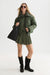 Scotch & Soda Rib Collar Short Puffer in Thyme — Full-body view
