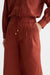 scotch and soda cotton voile pull on pant burnt henna detail