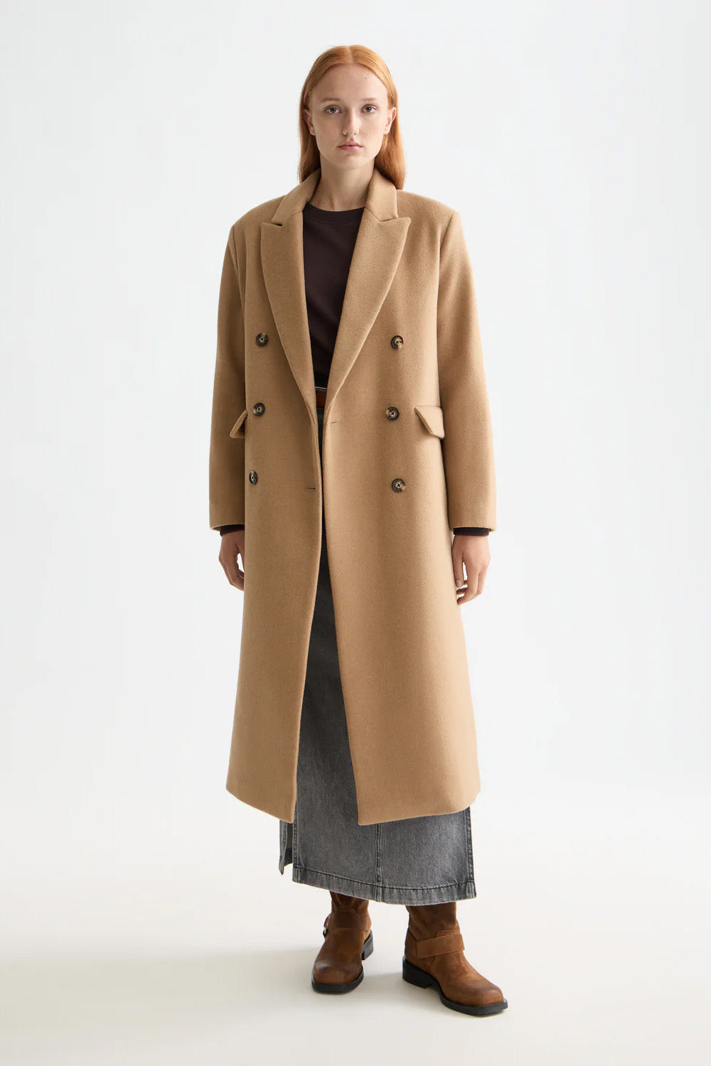 Scotch & Soda - Double Breasted Tailored Wool - Tannin - Front