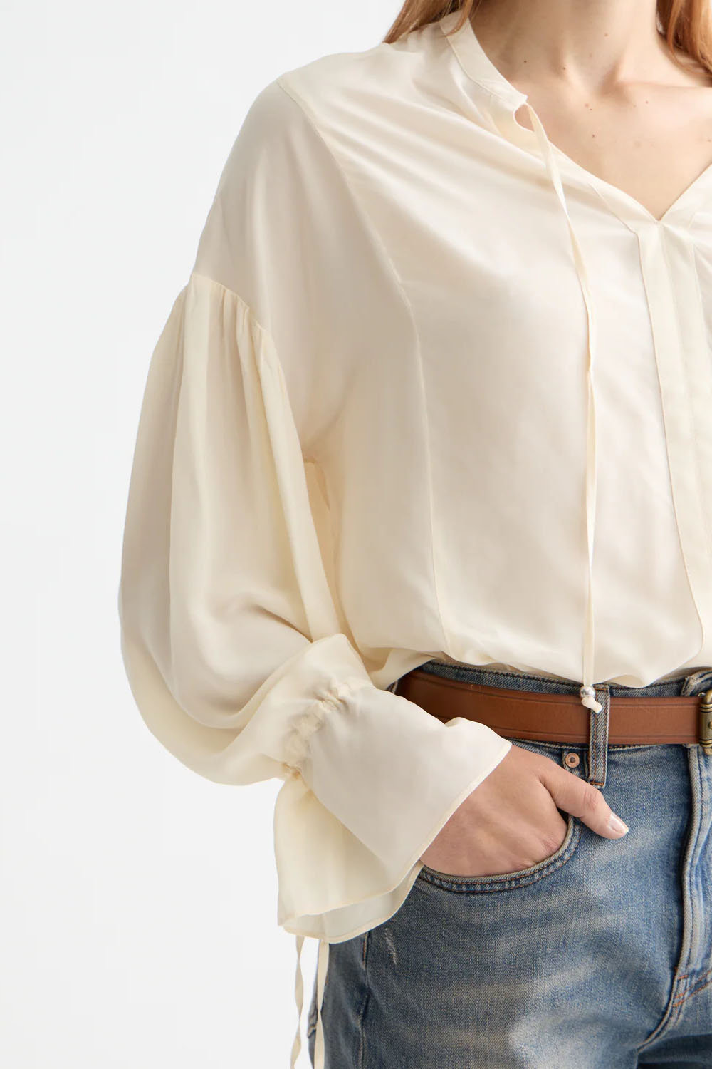 Scotch & Soda - Easy Drawstring Top - Eggnog - Detail