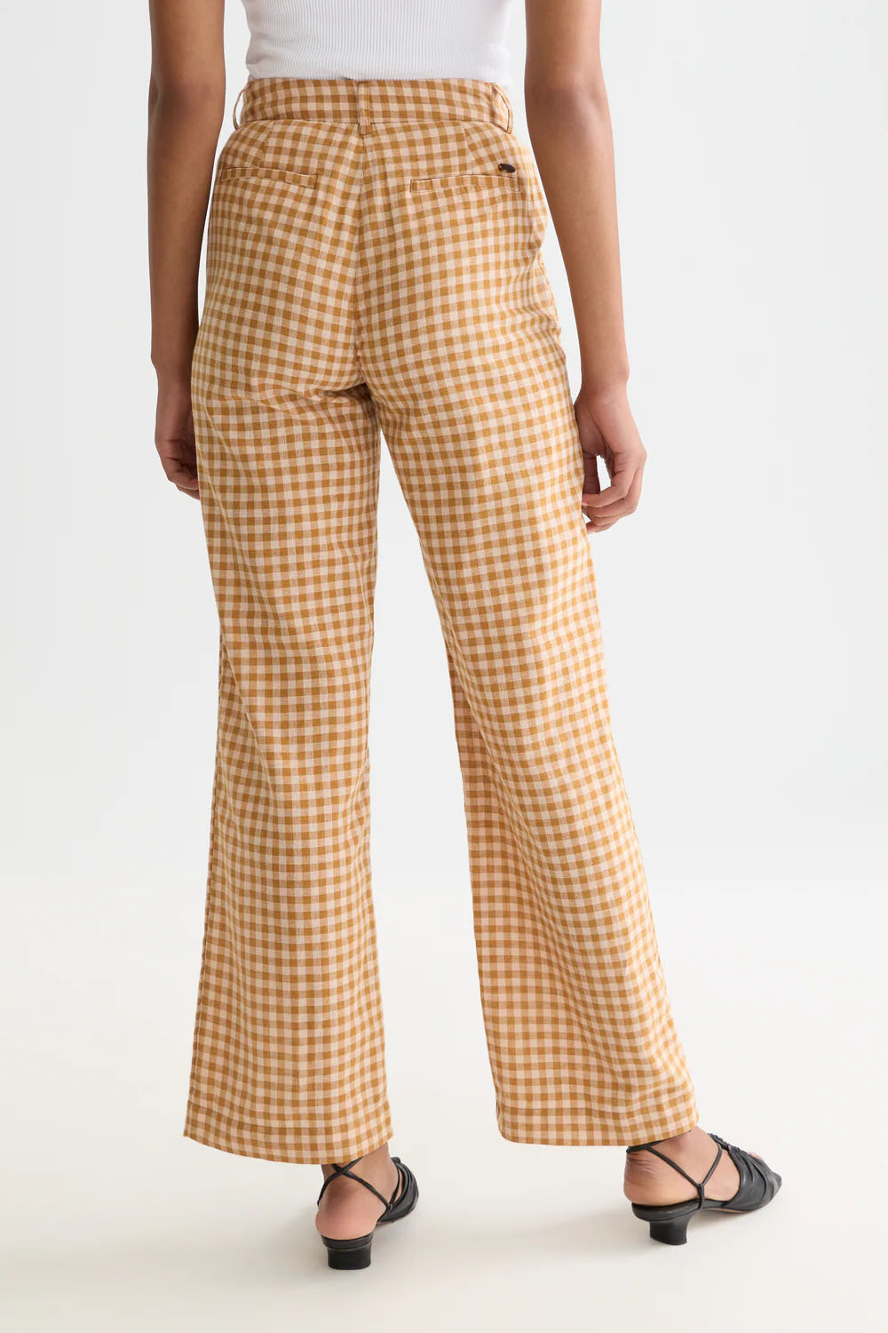 scotch and soda edie linen gingham rose dust back