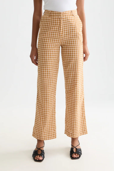 scotch and soda edie linen gingham rose dust front