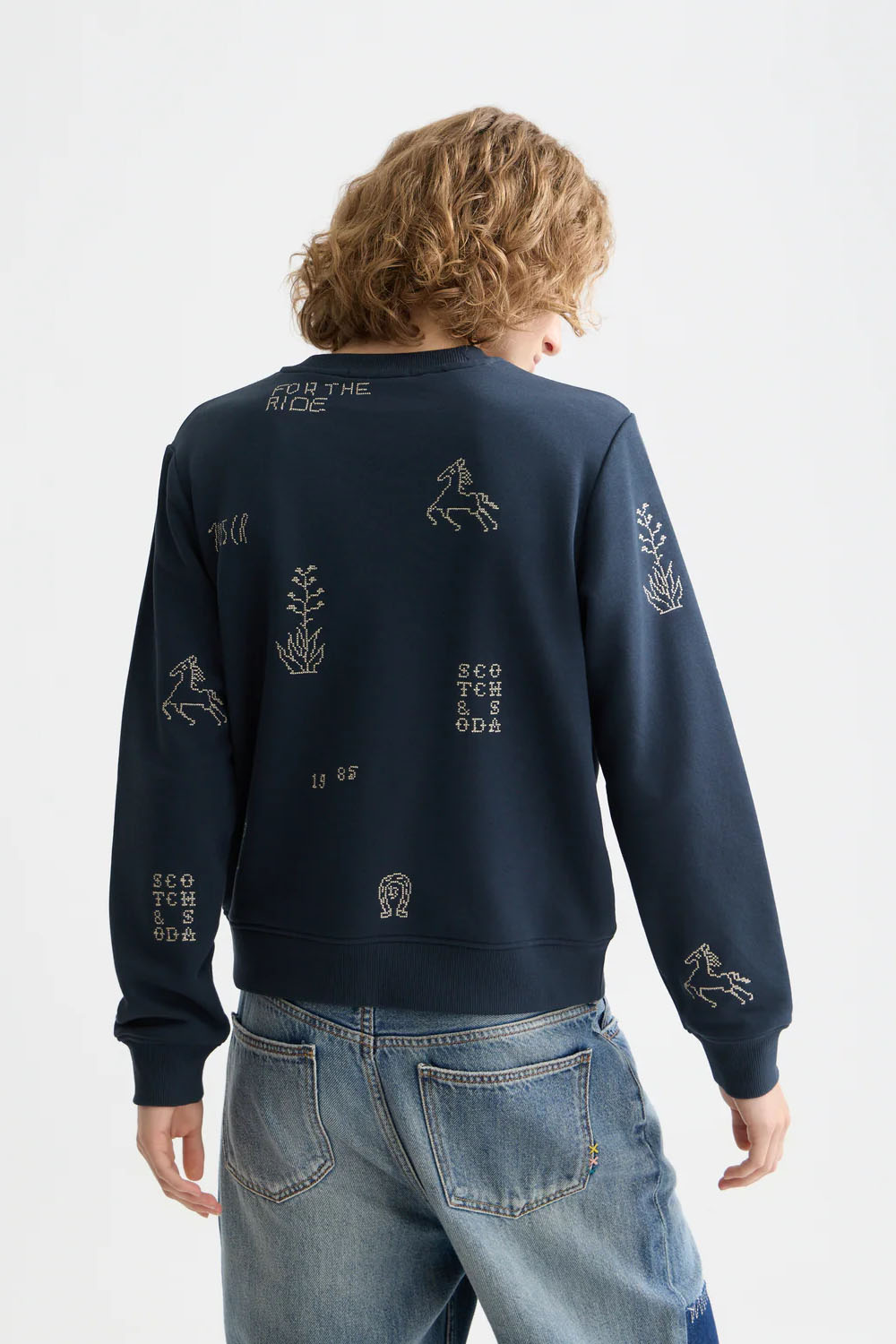 scotch and soda embroidered sweatshirt carbon back