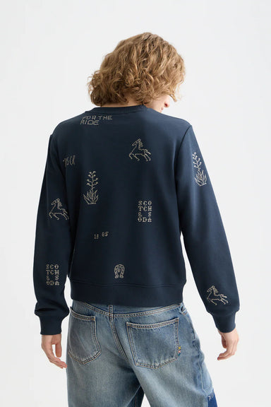 scotch and soda embroidered sweatshirt carbon back