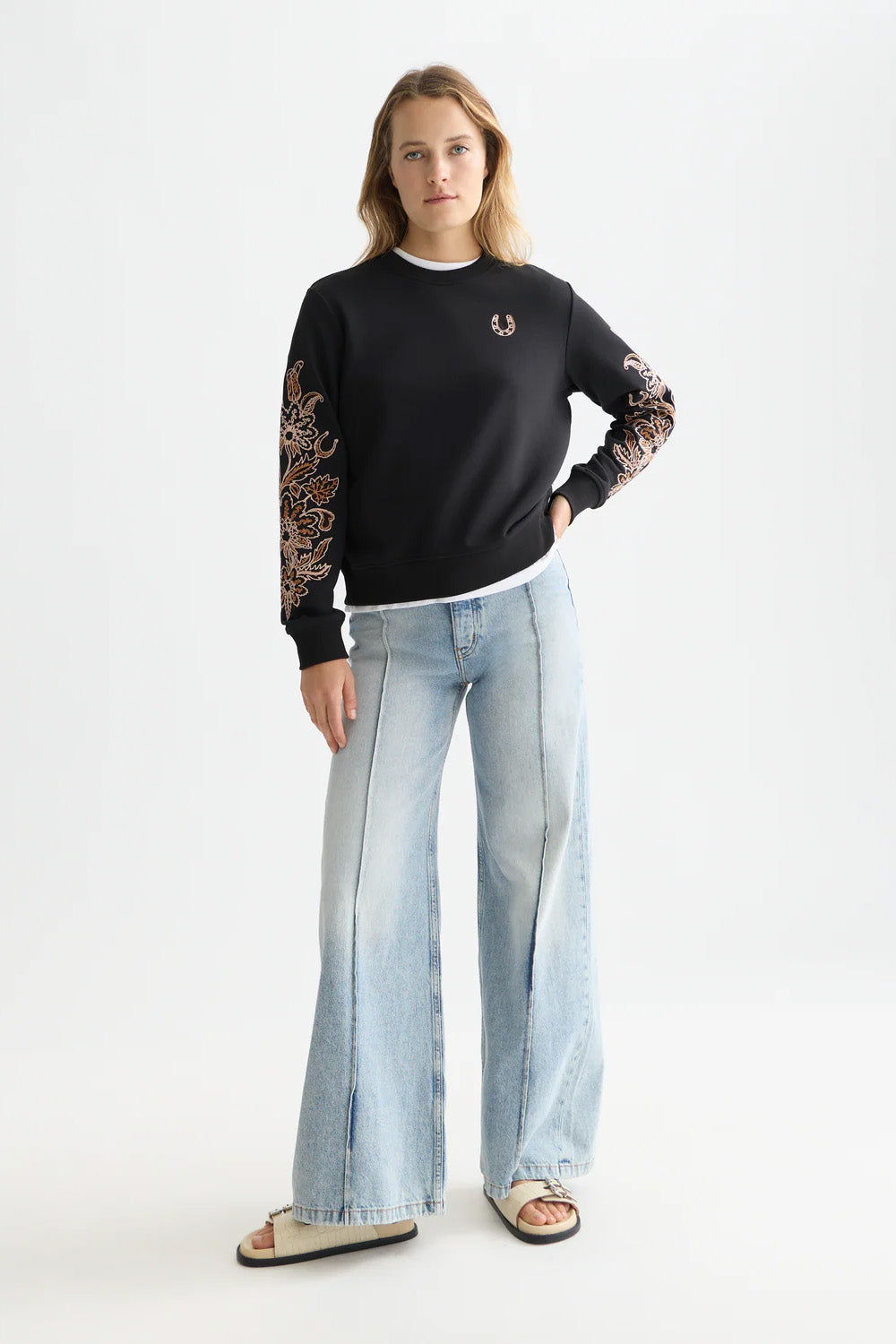 scotch and soda embroidered sweatshirt meteorite