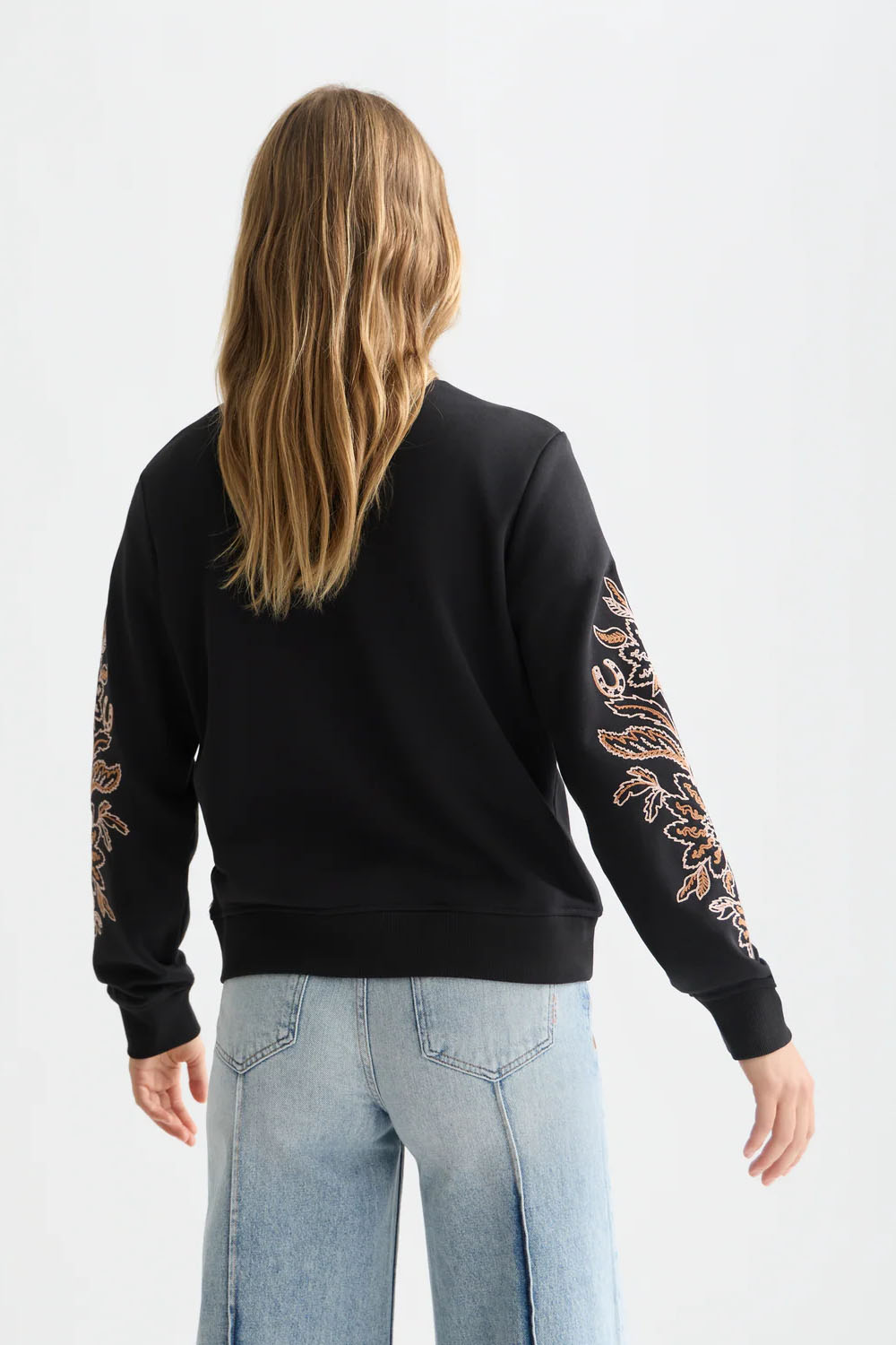 scotch and soda embroidered sweatshirt meteorite back