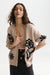 scotch and soda intarsia oversized cardigan rose dust melange front