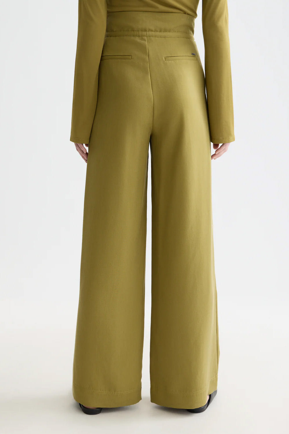 scotch and soda june wide leg green moss back