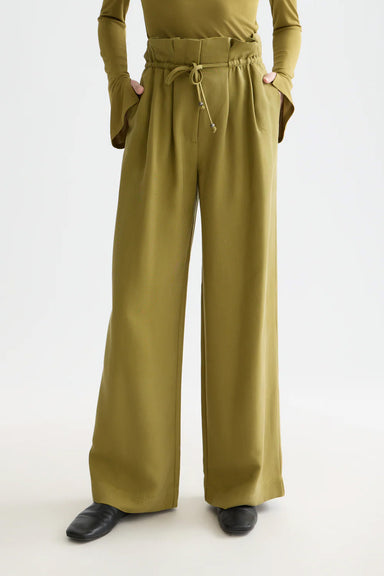 scotch and soda june wide leg green moss front