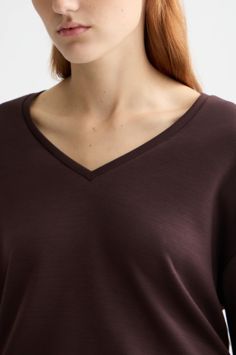 Scotch & Soda - Modal Sweater - Chocolate Plum - Detail