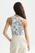 scotch and soda printed rib racer tank delft tiles blue back