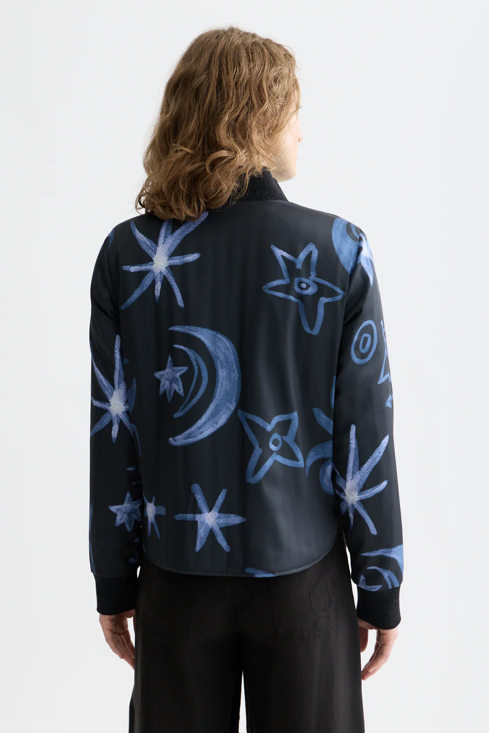 scotch and soda quilted reversible bomber jacket meteorite back