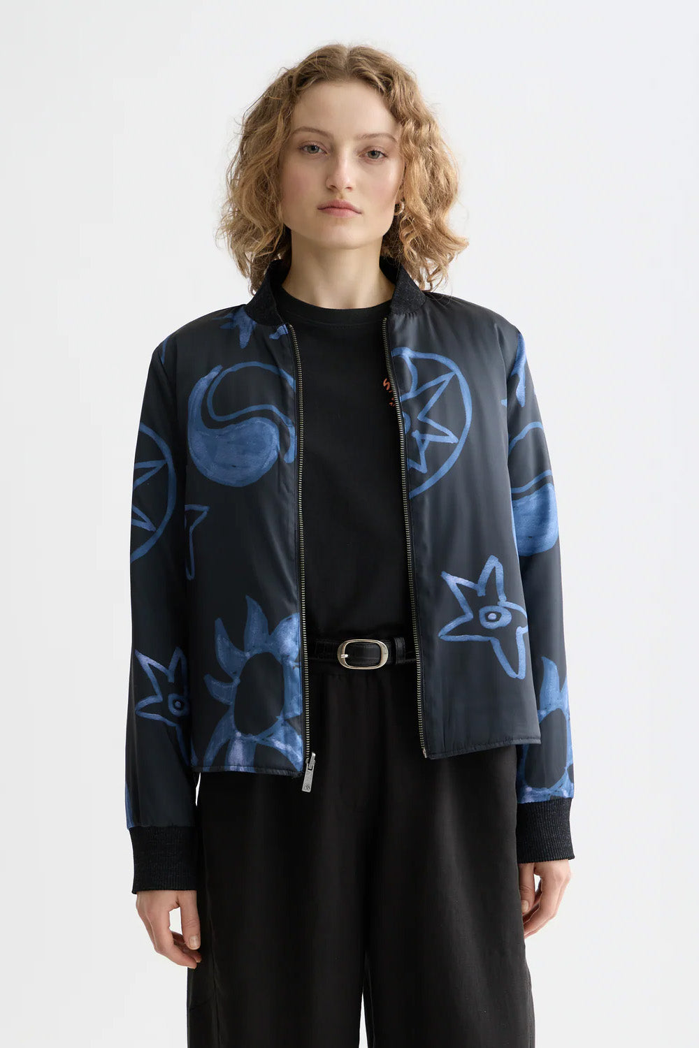 scotch and soda quilted reversible bomber jacket meteorite front