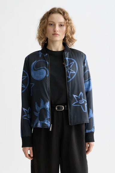 scotch and soda quilted reversible bomber jacket meteorite front