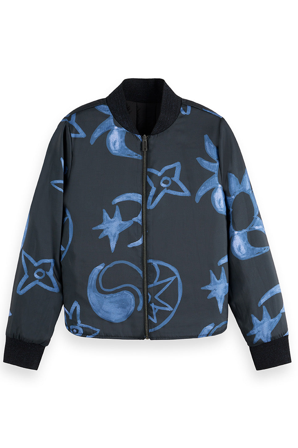 scotch and soda quilted reversible bomber jacket meteorite reversed