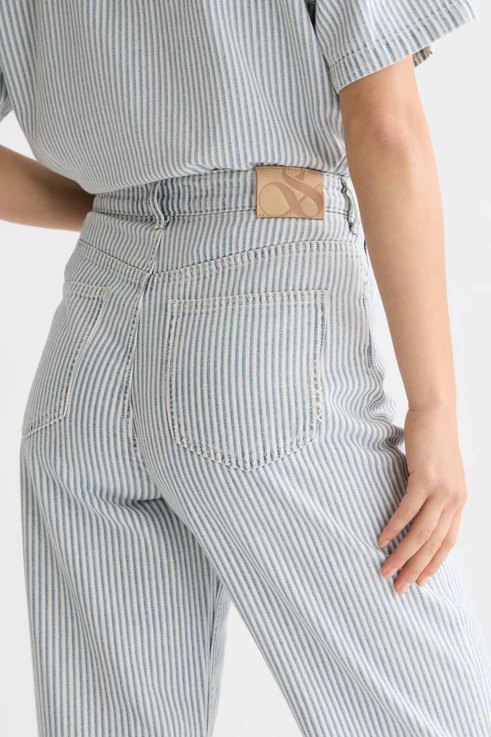 scotch and soda ripple straight jeans indigo stripe detail