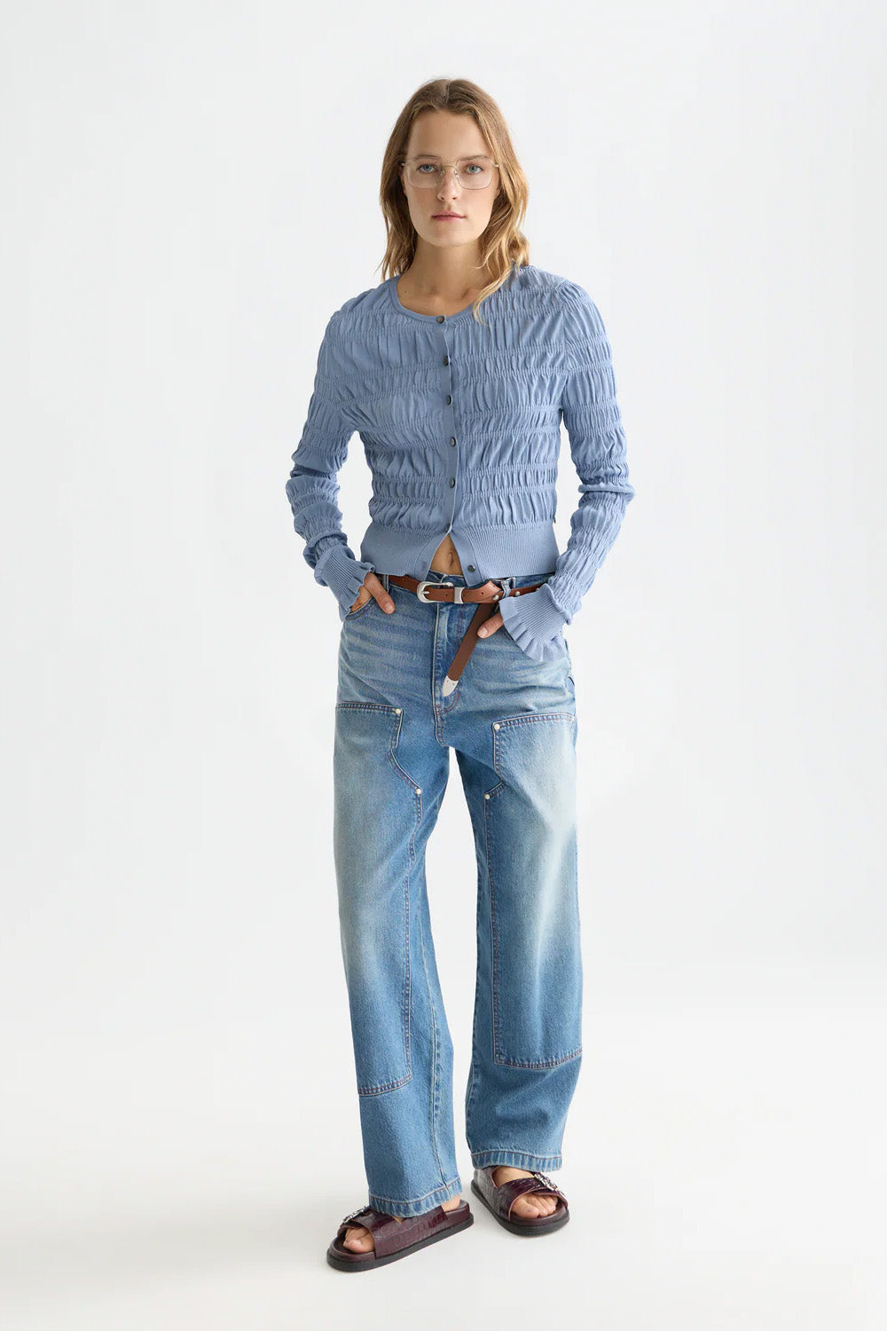 scotch and soda smock stitch cardigan infinity