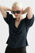 scotch and soda structured v neck top carbon profile