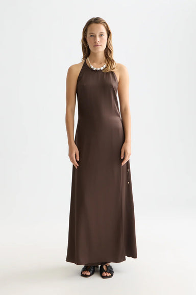 scotch and soda viscose cami wrap maxi hot fudge front