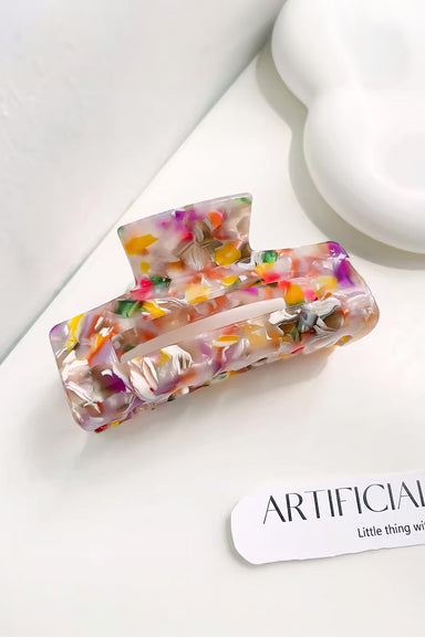 Pearl of the West - Geo 7.5cm Hair Claw - Rainbow
