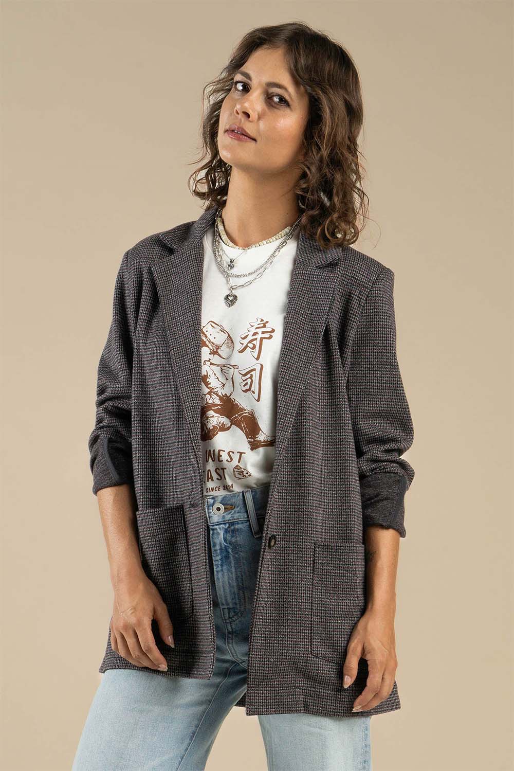 sender eleanor relaxed western blazer gray front