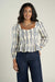 Sendero Ada Blouse in Guitar Stripe Cream — Front view