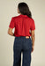 Sendero Cheyenne Western Blouse in Crimson — Back view