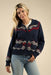 sendero cimarron cardigan navy front view
