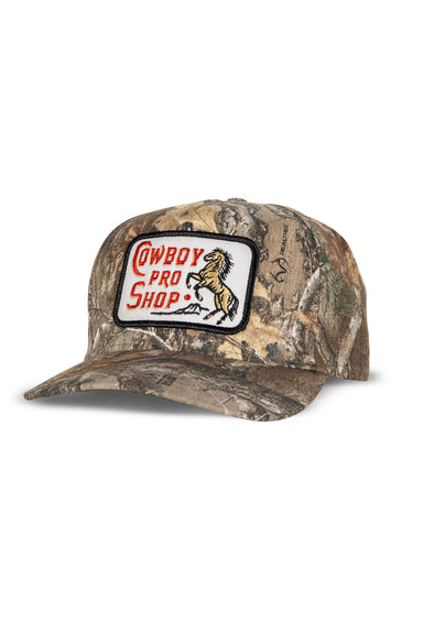 Sendero Cowboy Pro Shop Hat in Edge Camo — Quarter view