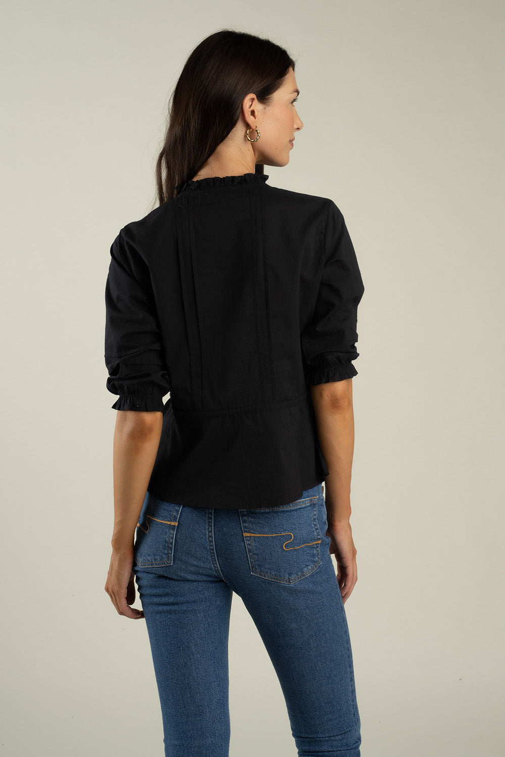 Sendero Josie Blouse in Black — Back view