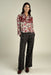 Sendero June Blouse in Desert Floral Rosado — Full-body view, styled