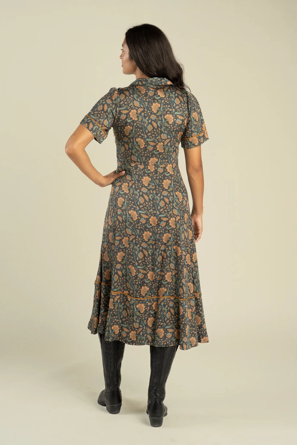 sendero-la-dahlia-dress-copper-floral-back