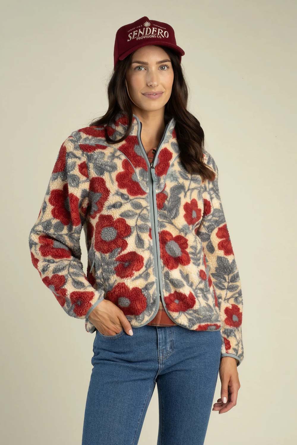 Sendero Sedona Fleece in Desert Floral Rosado — Front view