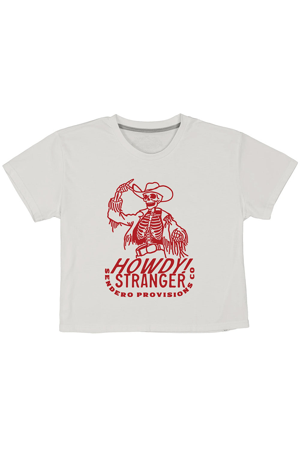 sendero howdy stranger boxy tee vintage white flatlay
