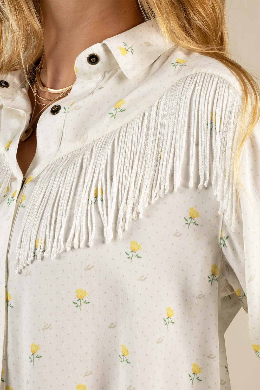 Sendero - June Blouse - Texas Rose Print - Detail
