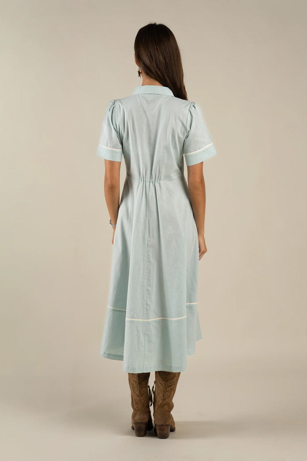 sendero la dahlia dress mistflower back