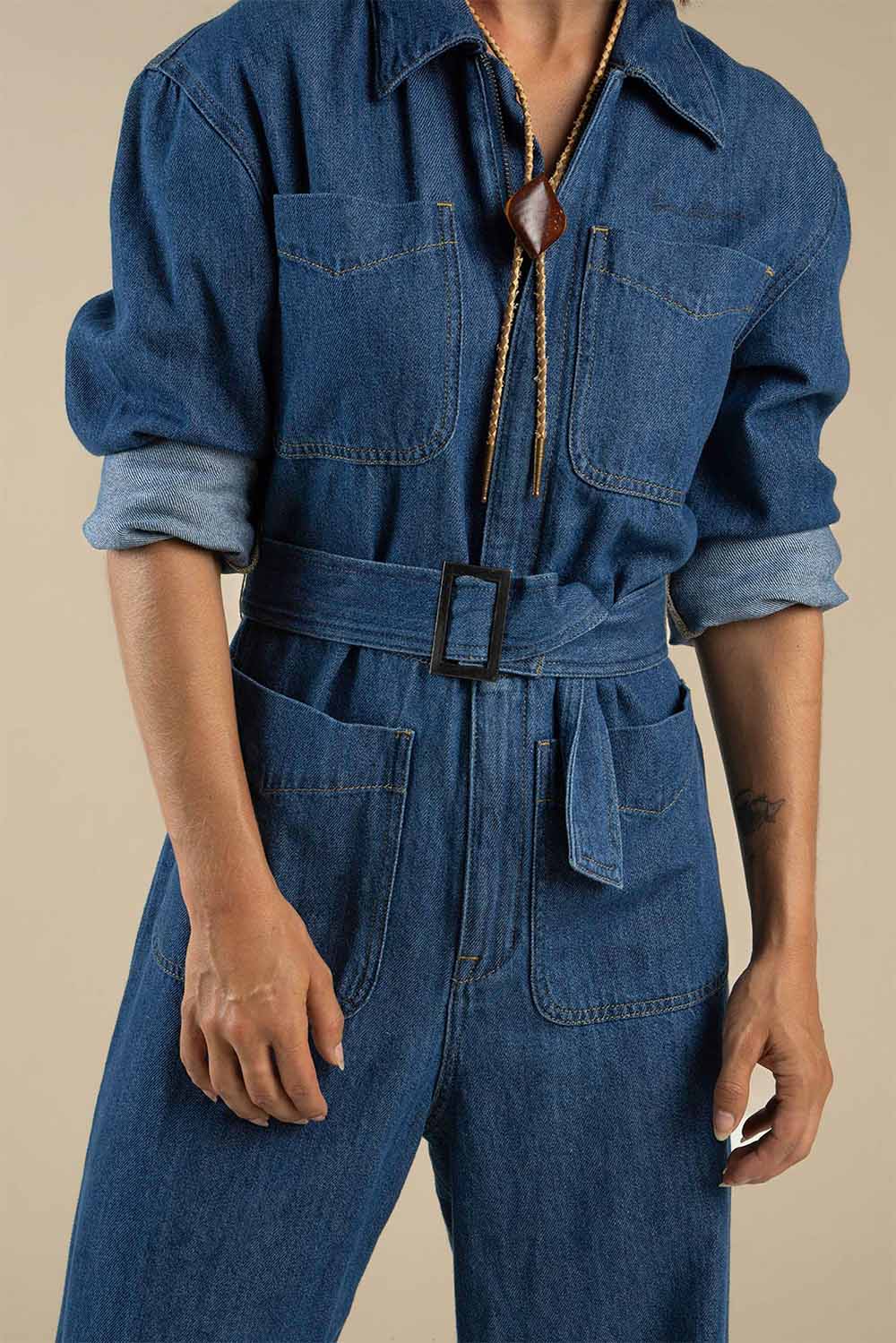 Sendero - Margot Jumpsuit - Indigo - Detail