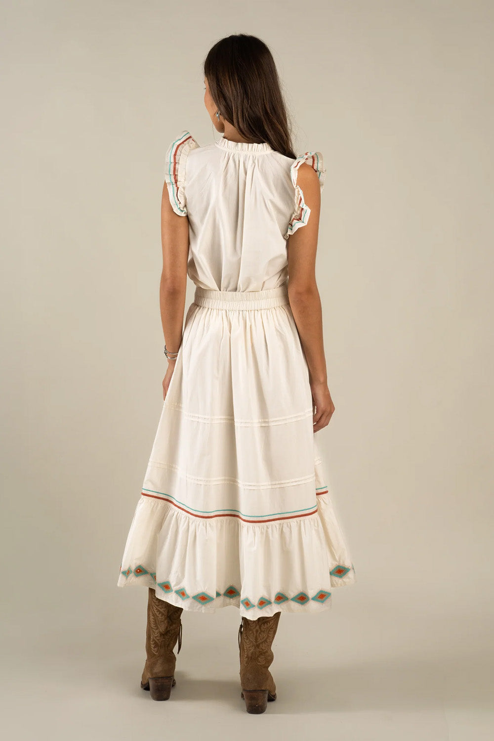 sendero prairie skirt vintage white back