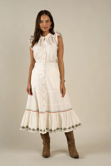 sendero prairie skirt vintage white front