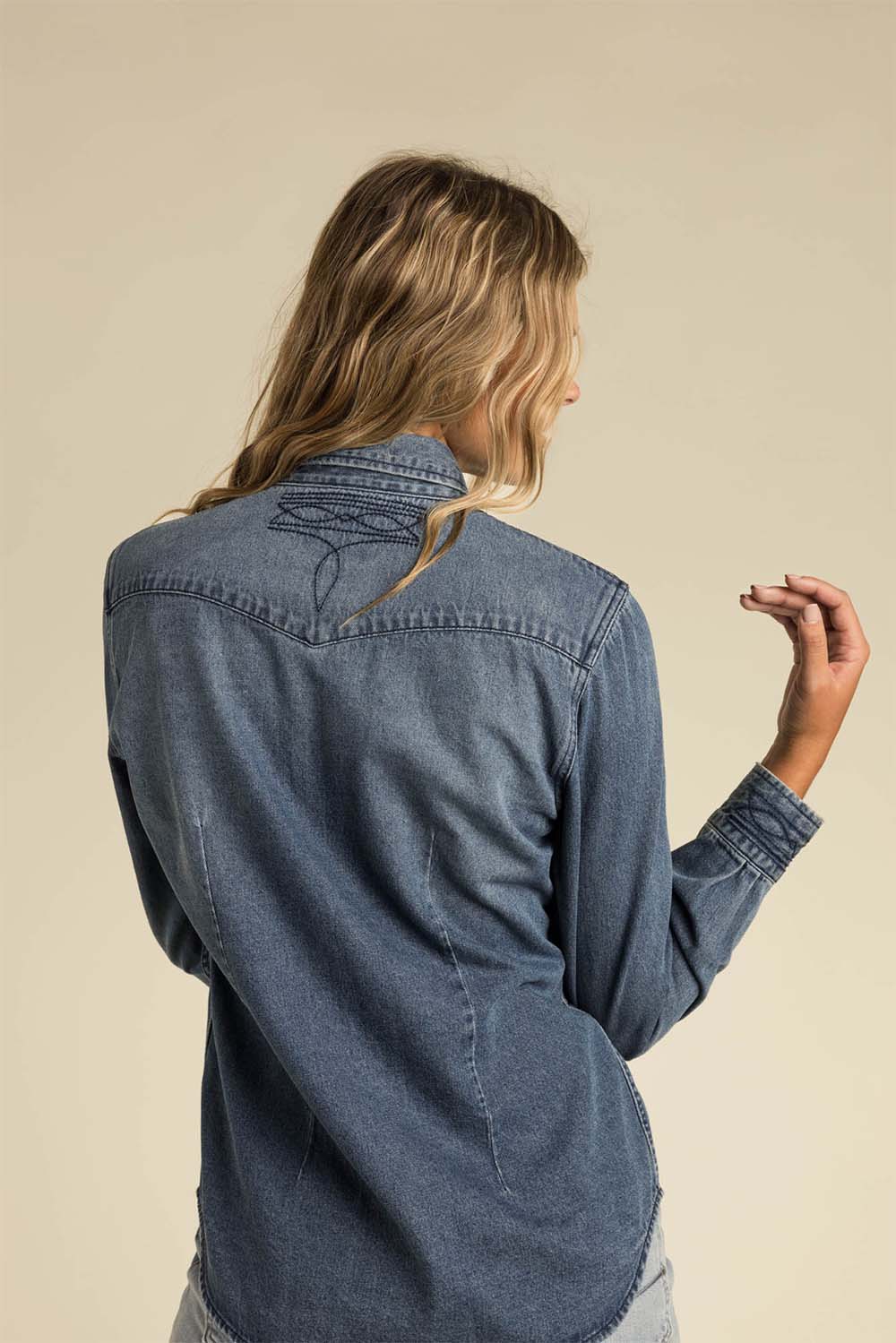 Sendero - Yoakam Pearl Snap - Classic Denim - Back