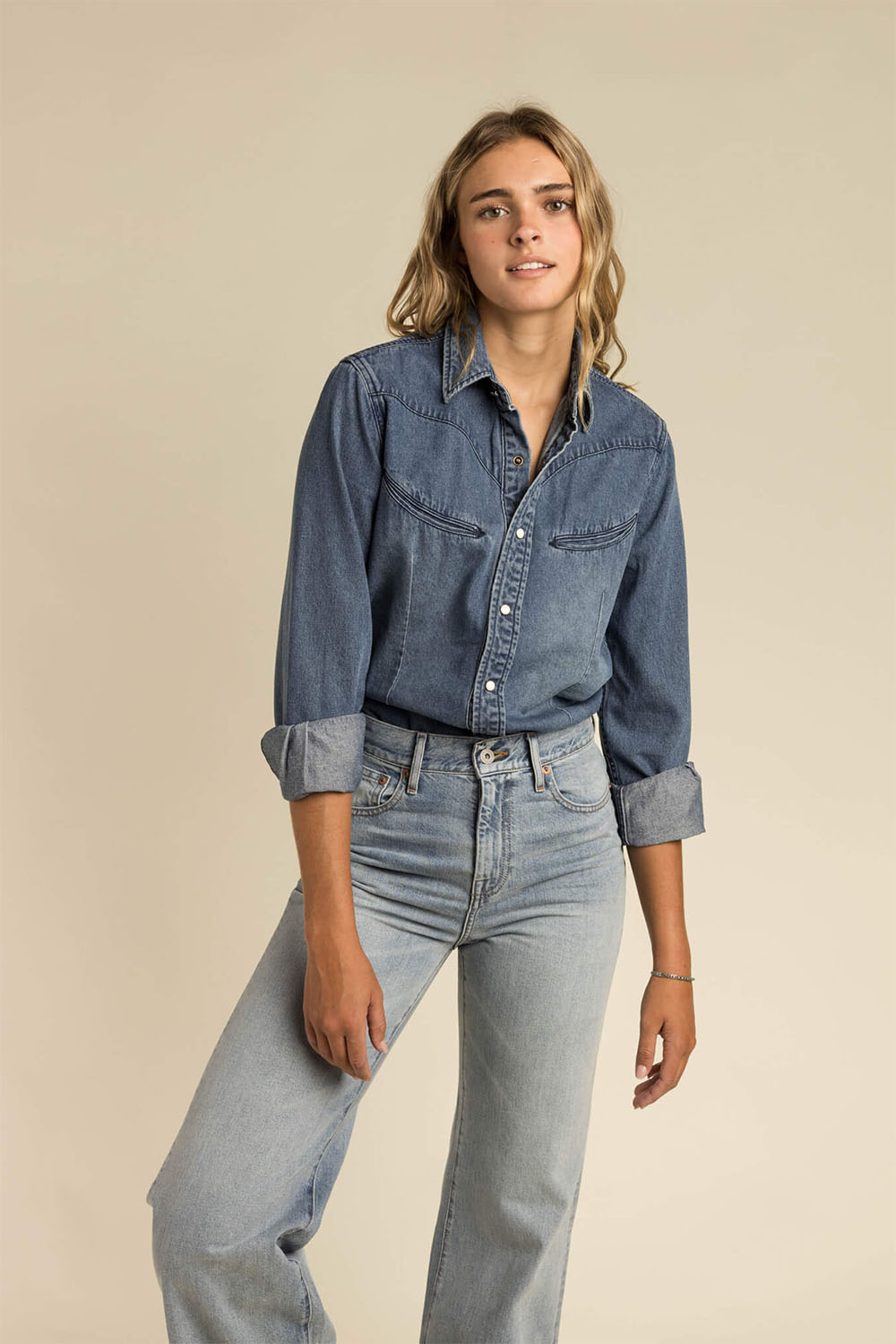 Sendero - Yoakam Pearl Snap - Classic Denim - Front