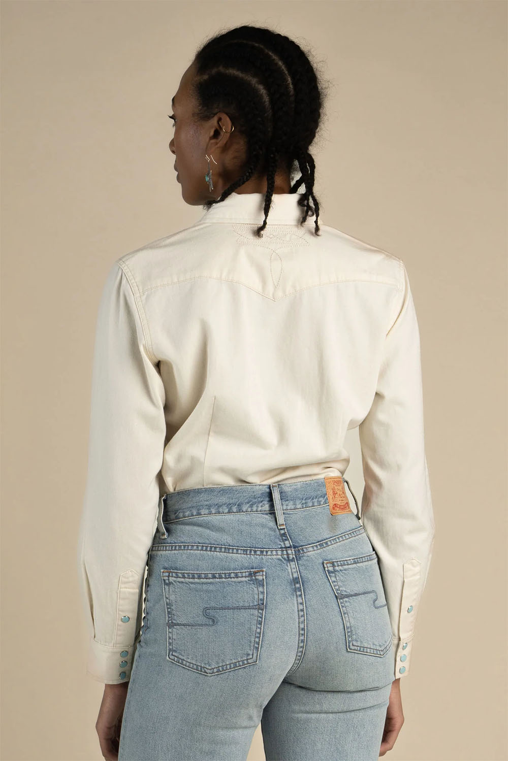 Sendero - Yoakam Pearl Snap - Ecru - Back